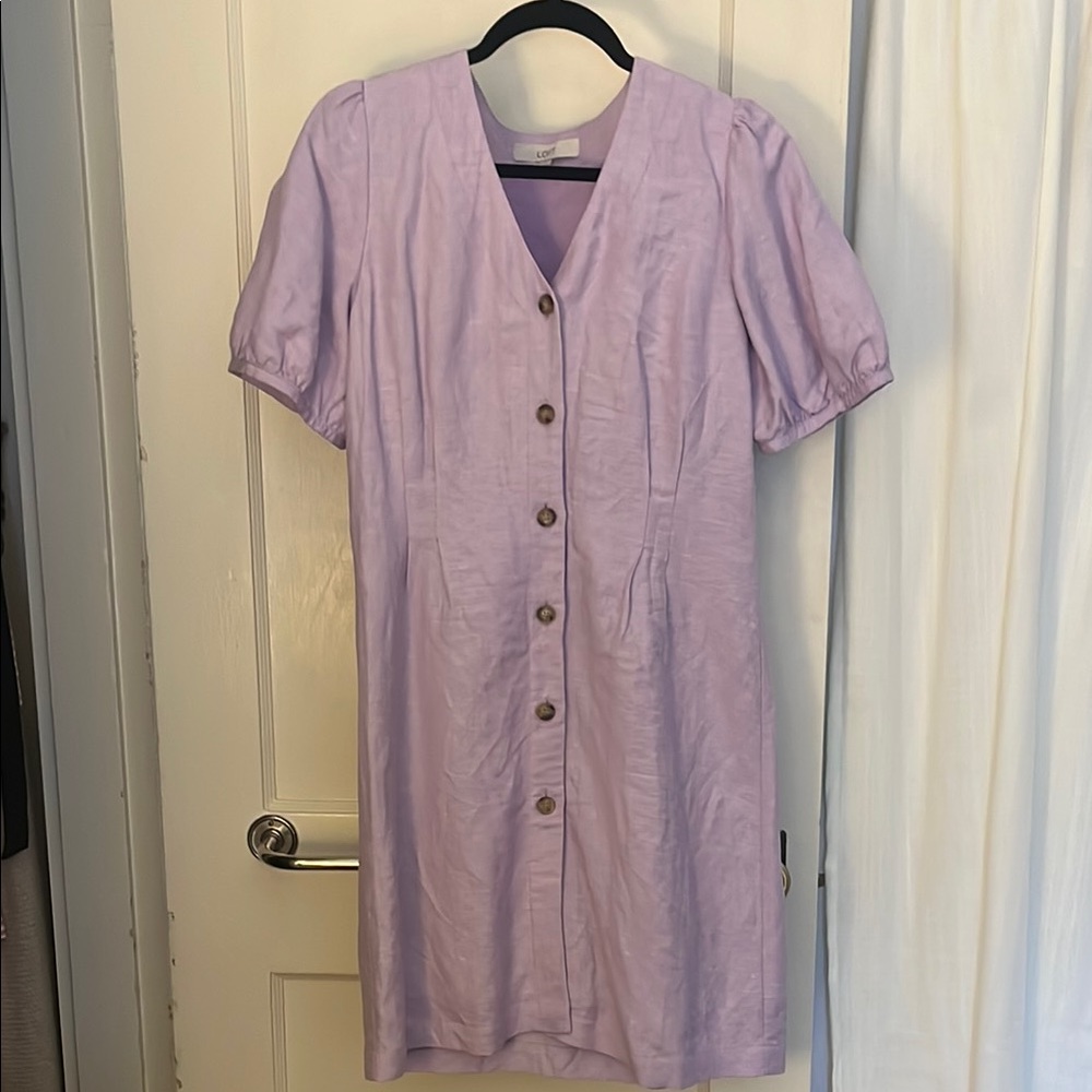Lavender Button-Down Dress